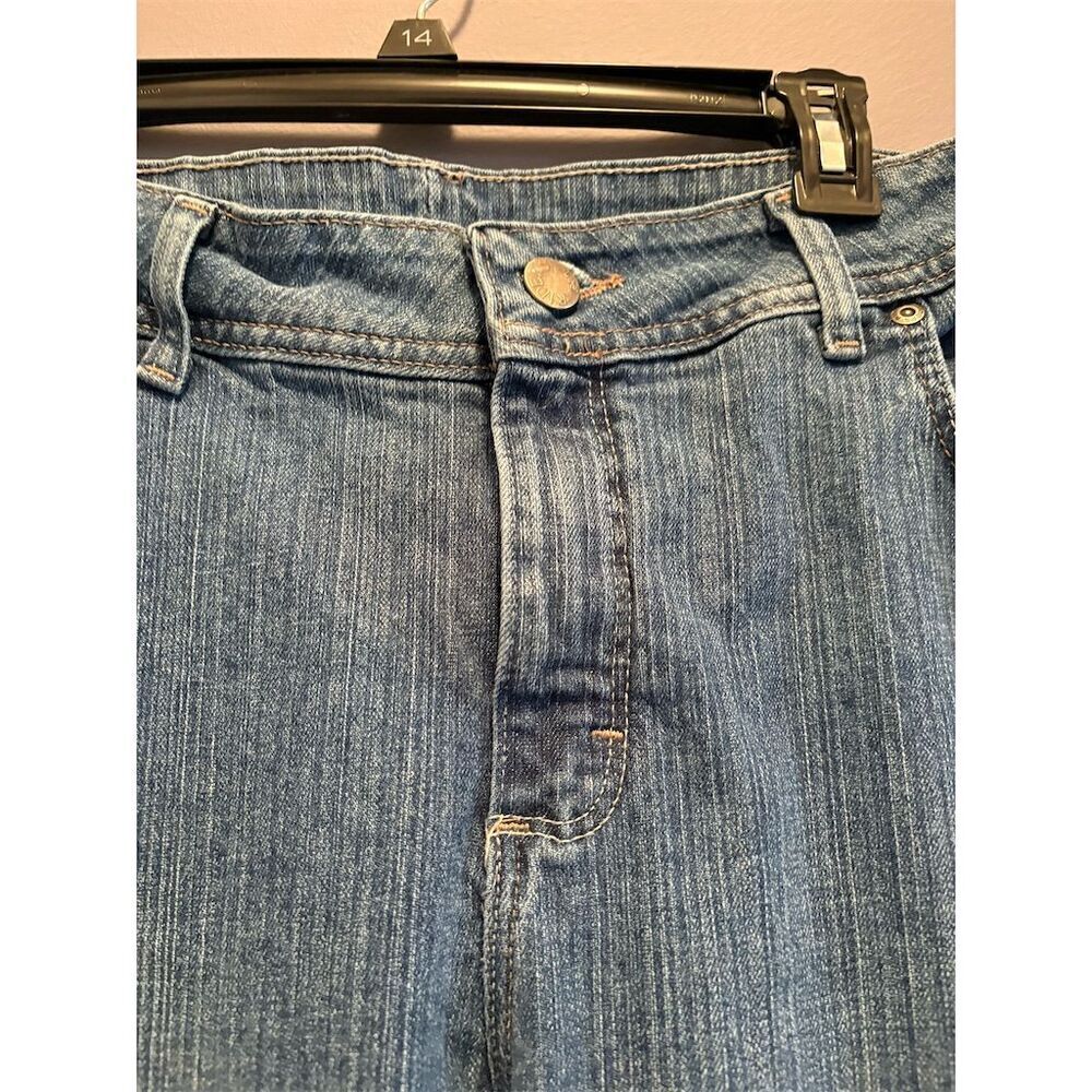 Riders by Lee Women's Size 16 Blue Pinstripe Straight Jeans - Picture 3 of 11